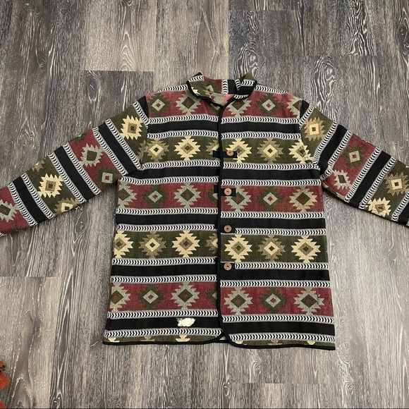 Vintage Southwestern Style Reversible Tapestry  Woven Jacket - Picture 14 of 16